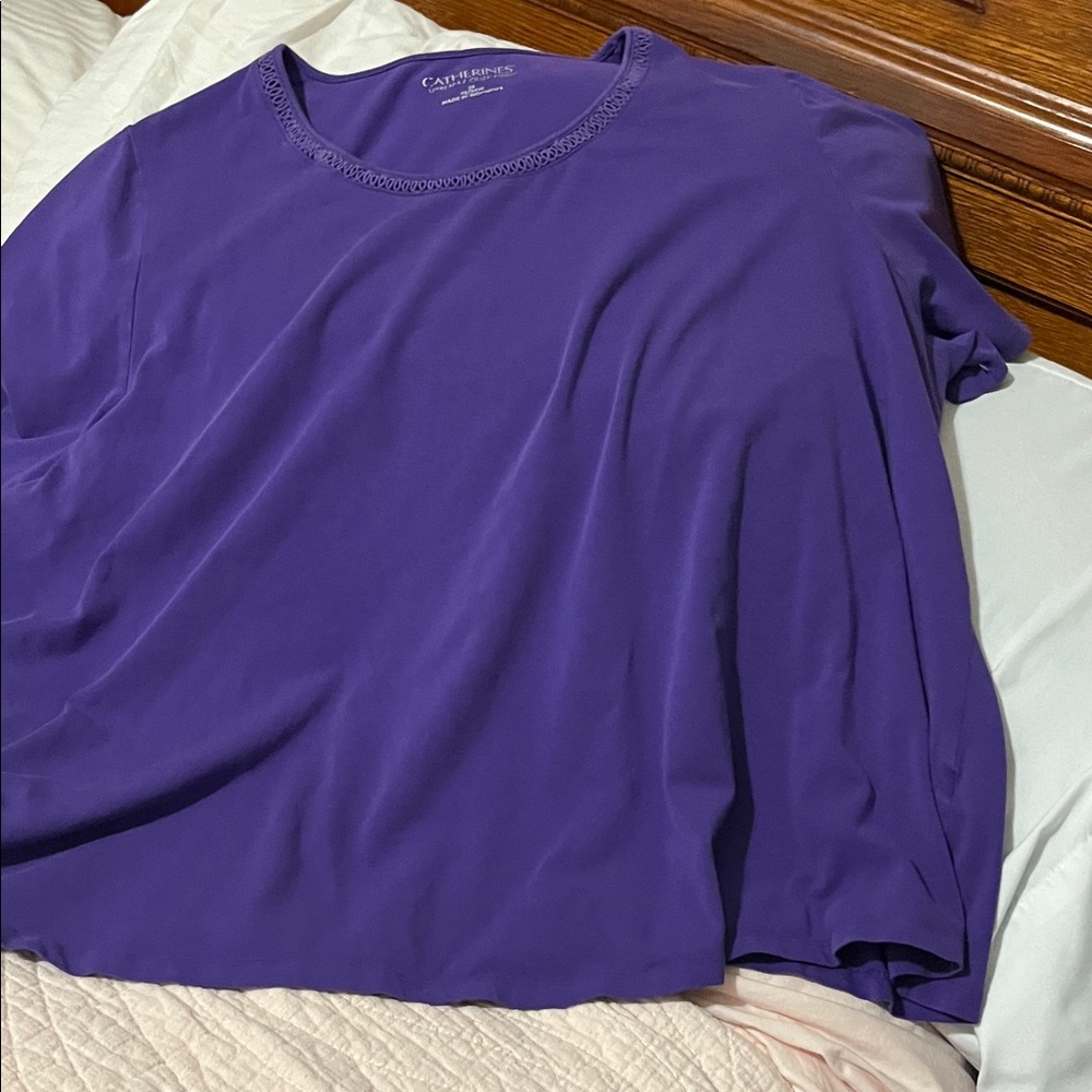 Catherines Rich Purple Short Sleeve Top